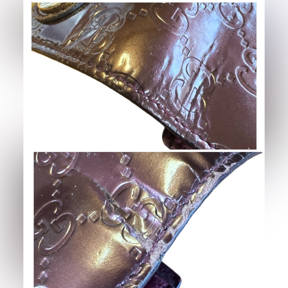 GUCCI 2010s METALLIC BORDEAUX LOVELY HEART WALLET - Picture 13 of 13